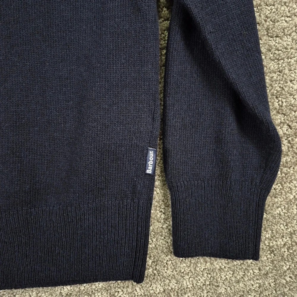 Barbour Sweater Mens S Navy Blue Leahill Roll Neck Wool Cotton Pullover NWT